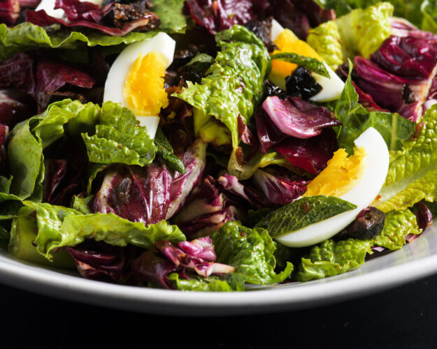 This crisp and colorful romaine  and radicchio salad eats like a meal